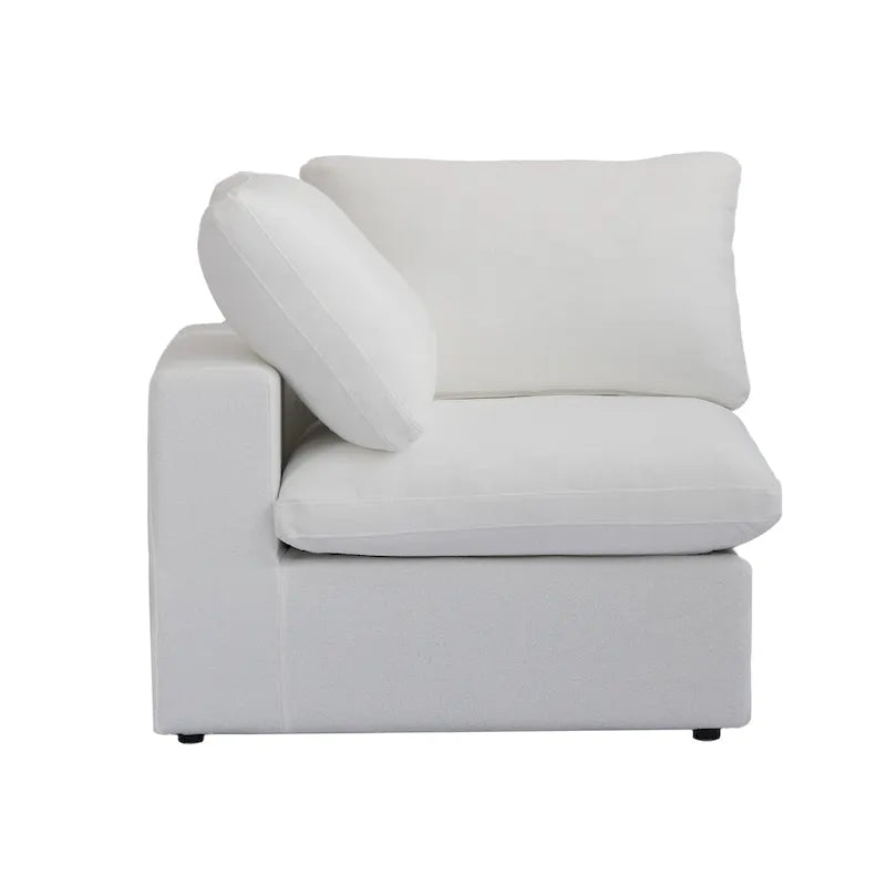Grey / Black / White, U-Shape Modular Sectional Sofa with Ottoman, Seats 6