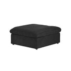 Grey / Black / White, U-Shape Modular Sectional Sofa with Ottoman, Seats 6