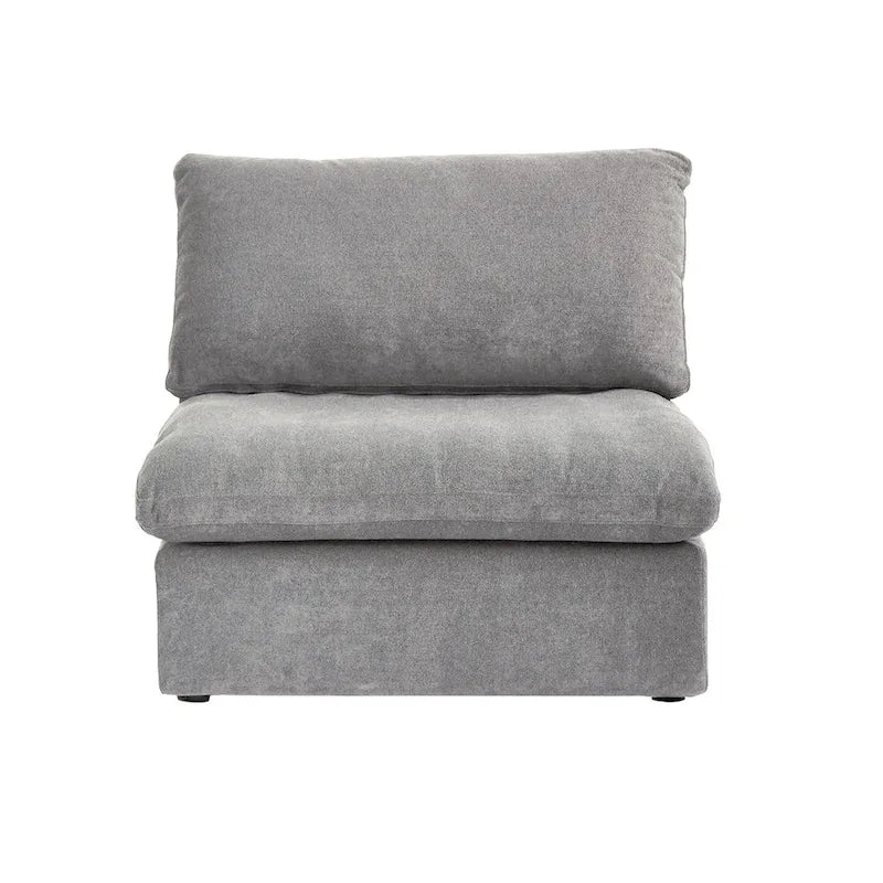 Grey / Black / White, U-Shape Modular Sectional Sofa with Ottoman, Seats 6