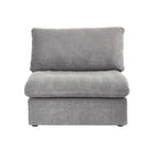Grey / Black / White, U-Shape Modular Sectional Sofa with Ottoman, Seats 6