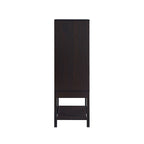 White Oak / Cappuccino Contemporary Open-Shelf Buffet with Wine Rack, 1-Person Assembly