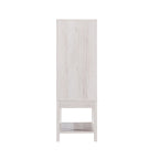 White Oak / Cappuccino Contemporary Open-Shelf Buffet with Wine Rack, 1-Person Assembly