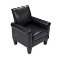 Fauteuil d'appoint en similicuir avec pouf, une place – Noir / Gris foncé