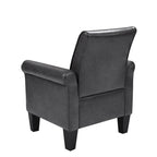 Fauteuil d'appoint en similicuir avec pouf, une place – Noir / Gris foncé