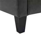 Fauteuil d'appoint en similicuir avec pouf, une place – Noir / Gris foncé