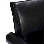 Fauteuil d'appoint en similicuir avec pouf, une place – Noir / Gris foncé