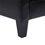 Fauteuil d'appoint en similicuir avec pouf, une place – Noir / Gris foncé