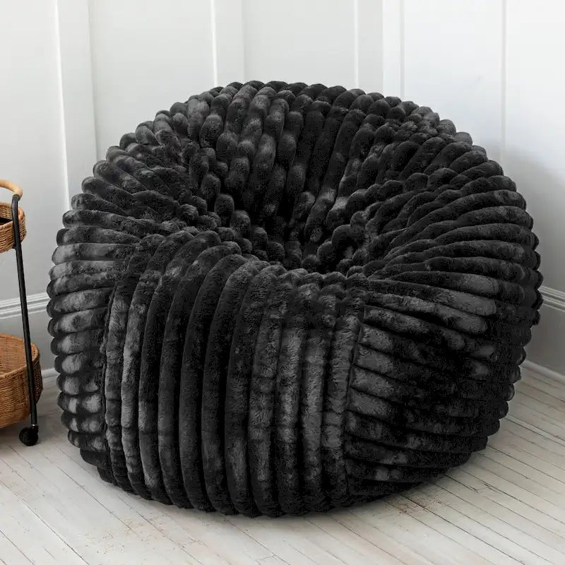 Faux Fur Large Bean Bag Chair with Removable Cover, 1–2 Adults
