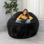 Faux Fur Large Bean Bag Chair with Removable Cover, 1–2 Adults