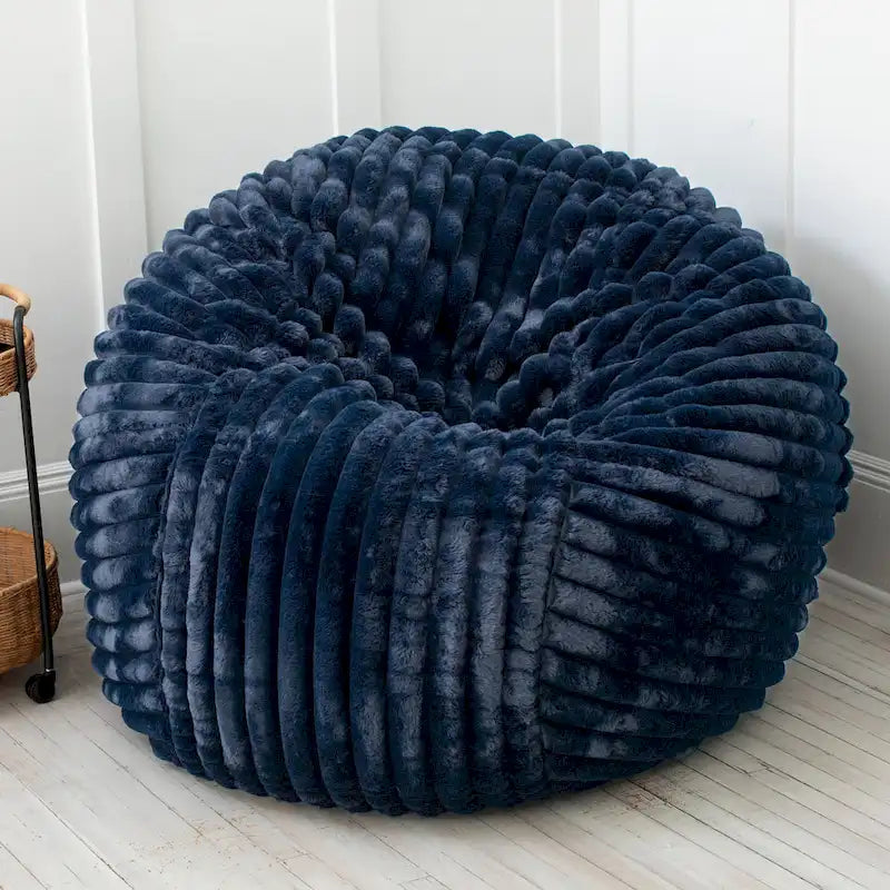 Faux Fur Large Bean Bag Chair with Removable Cover, 1–2 Adults