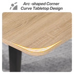 6FT Boat-Shaped Conference Table, Light Wood Grain / Grey / White, Seats 6–8