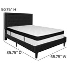 Button Tufted Platform Bed & Pocket Spring Mattress Set – Dark Gray / Beige / Light Gray / Black – Twin / Full / Queen / King – 1-2 Person
