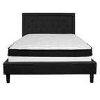 Button Tufted Platform Bed & Pocket Spring Mattress Set – Dark Gray / Beige / Light Gray / Black – Twin / Full / Queen / King – 1-2 Person