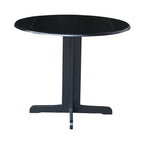 Brown / Linen White / Black / Espresso Drop Leaf Round Dining Table for 2