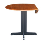 Brown / Linen White / Black / Espresso Drop Leaf Round Dining Table for 2