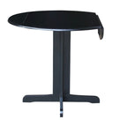 Brown / Linen White / Black / Espresso Drop Leaf Round Dining Table for 2