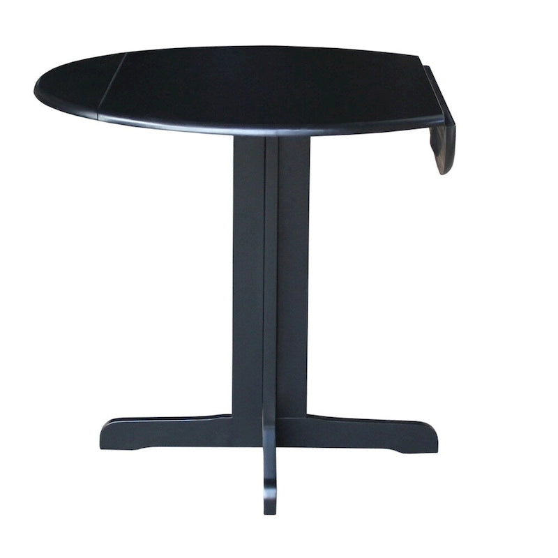 Brown / Linen White / Black / Espresso Drop Leaf Round Dining Table for 2