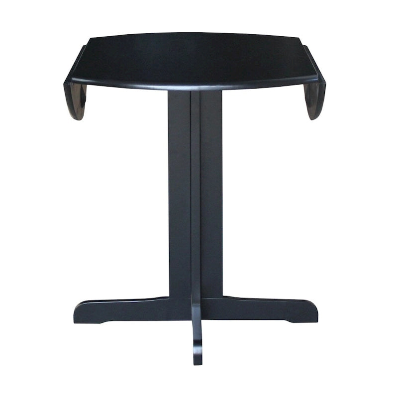 Brown / Linen White / Black / Espresso Drop Leaf Round Dining Table for 2