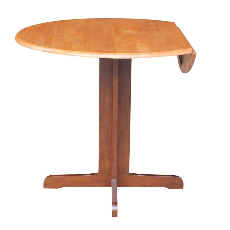 Brown / Linen White / Black / Espresso Drop Leaf Round Dining Table for 2