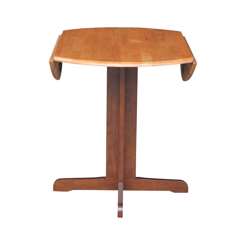 Brown / Linen White / Black / Espresso Drop Leaf Round Dining Table for 2