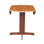 Brown / Linen White / Black / Espresso Drop Leaf Round Dining Table for 2