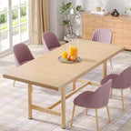 Table de salle à manger rectangulaire marron, style rustique, 4-6 places