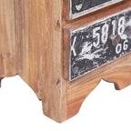 Brown Solid Mahogany Wood Nightstand with Cabinet Door, 3 Sizes