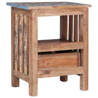 Brown Solid Mahogany Wood Nightstand with Cabinet Door, 3 Sizes