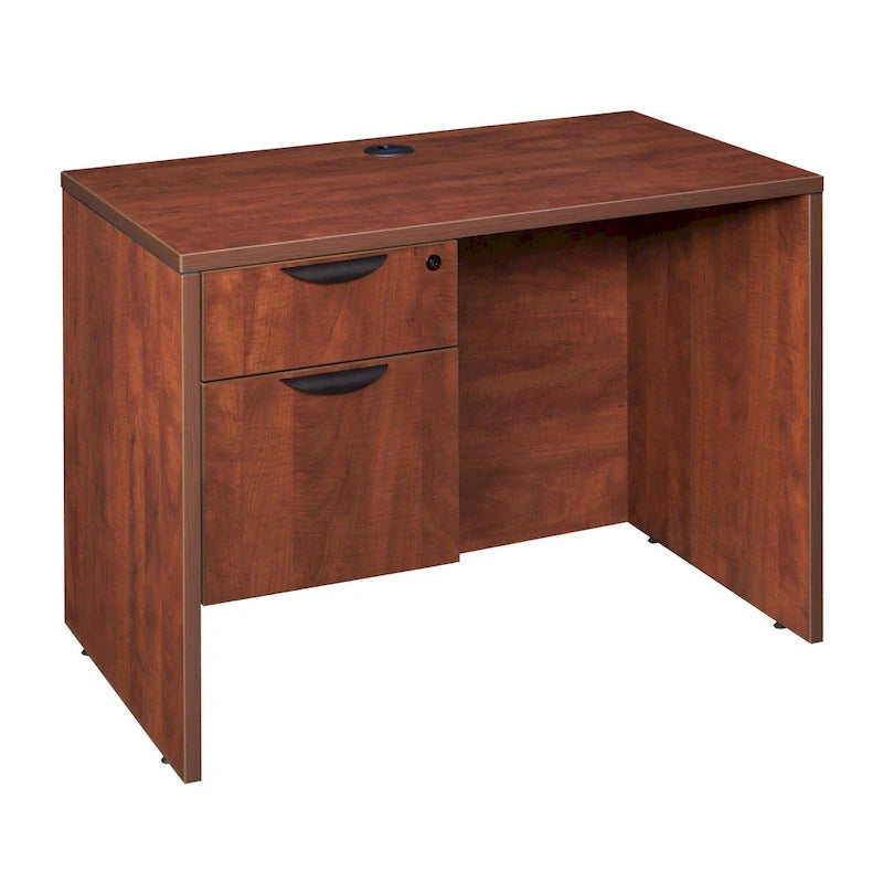 Bureau à piédestal simple 42 po – Acajou / Cerisier / Gris cendré, 1 place
