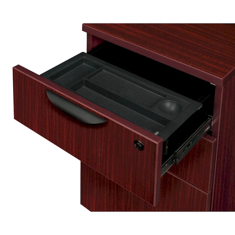 Bureau à piédestal simple 42 po – Acajou / Cerisier / Gris cendré, 1 place
