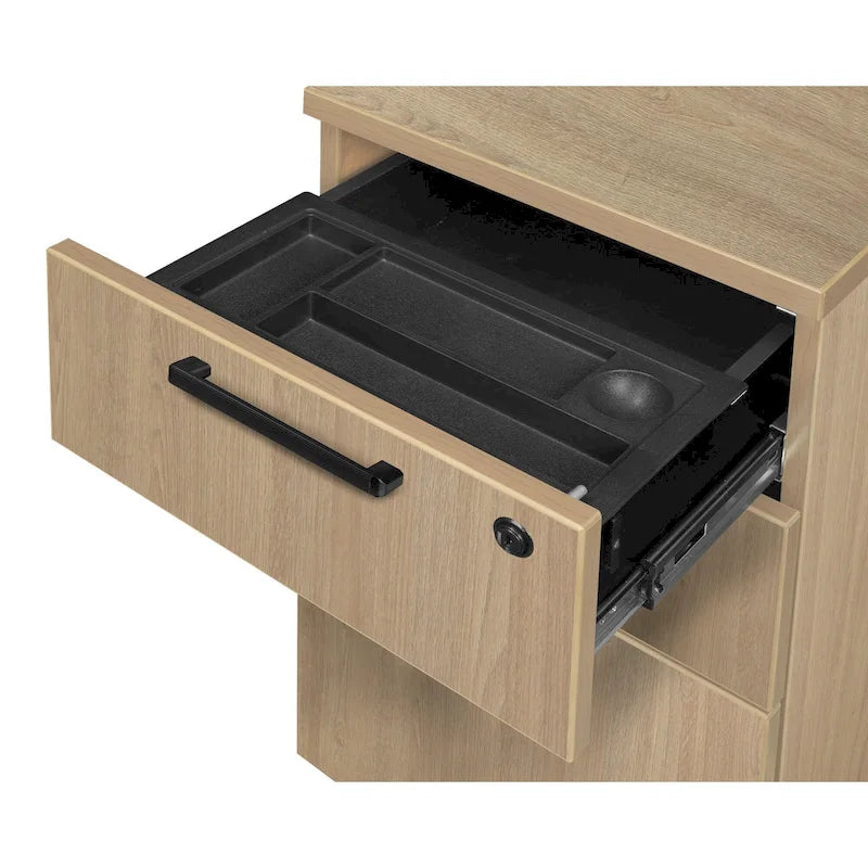 Bureau à piédestal simple 42 po – Acajou / Cerisier / Gris cendré, 1 place