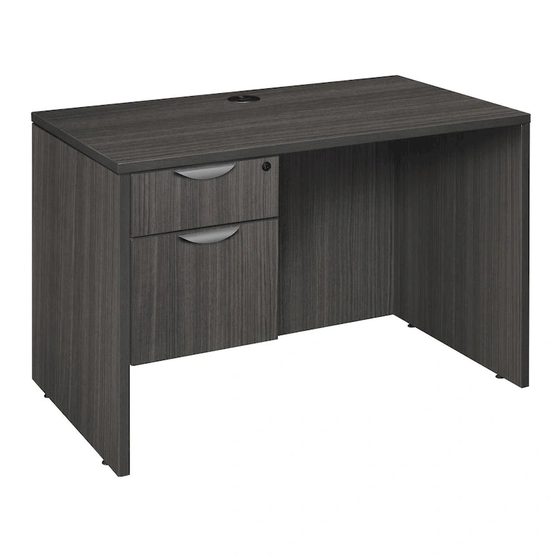 Bureau à piédestal simple 42 po – Acajou / Cerisier / Gris cendré, 1 place
