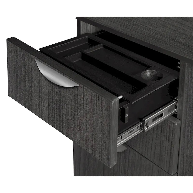 Bureau à piédestal simple 42 po – Acajou / Cerisier / Gris cendré, 1 place
