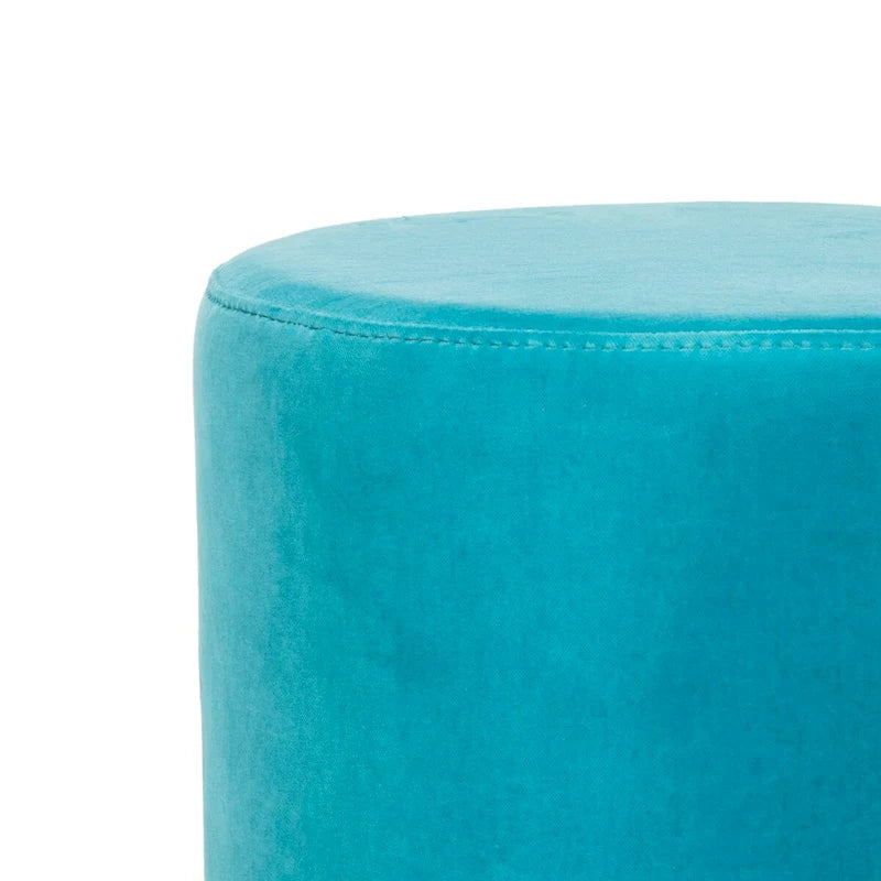 Pouf en velours avec base en laiton, une place – Marine / Laiton