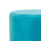 Pouf en velours avec base en laiton, une place – Marine / Laiton
