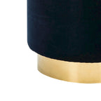 Pouf en velours avec base en laiton, une place – Marine / Laiton