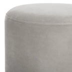 Pouf en velours avec base en laiton, une place – Marine / Laiton