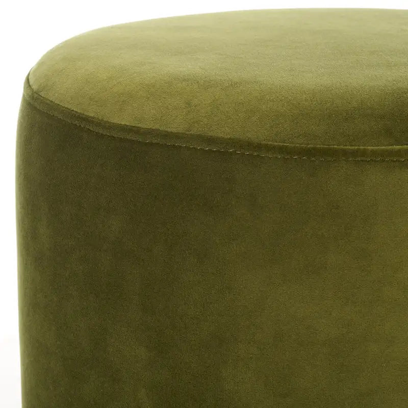 Pouf en velours avec base en laiton, une place – Marine / Laiton