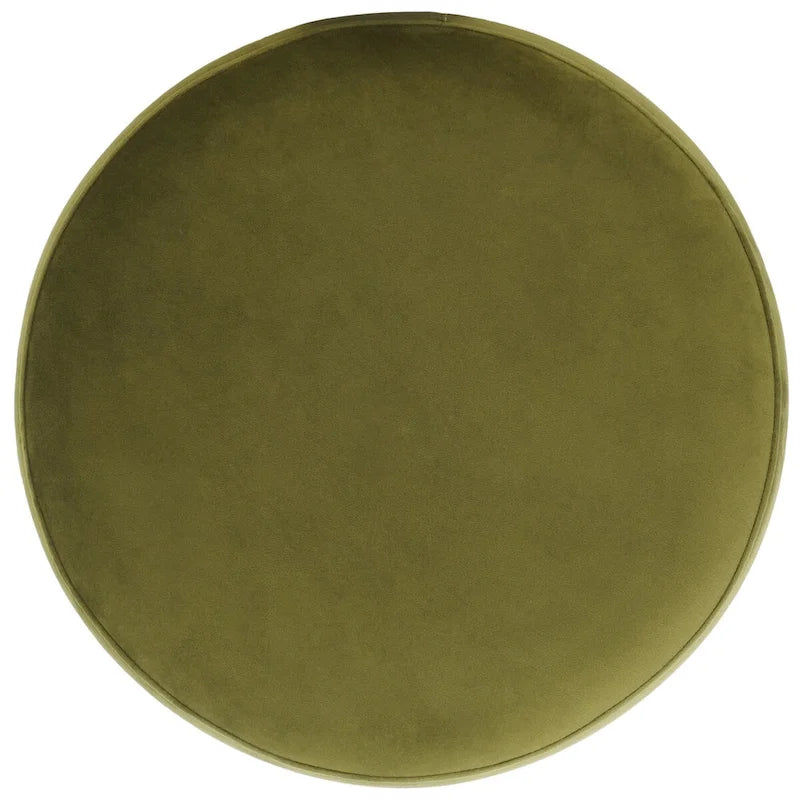Pouf en velours avec base en laiton, une place – Marine / Laiton