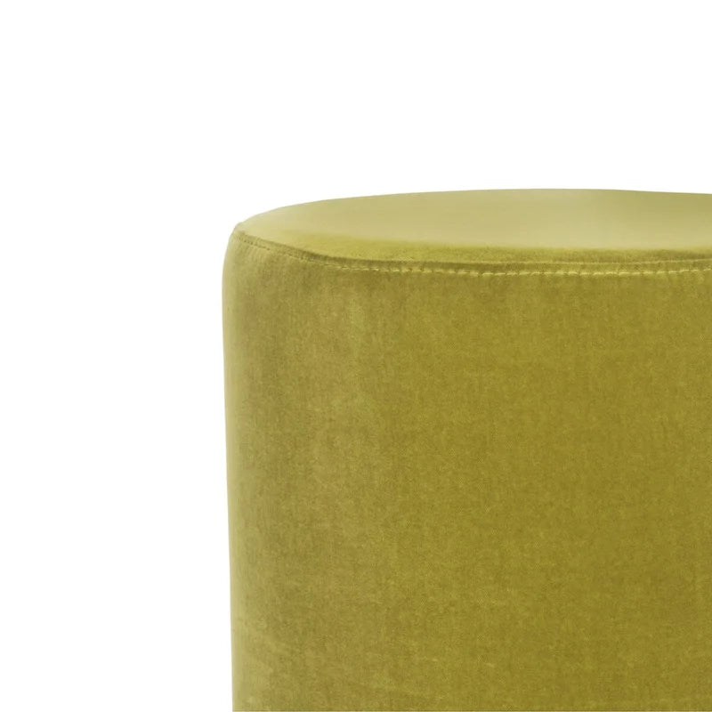 Pouf en velours avec base en laiton, une place – Marine / Laiton