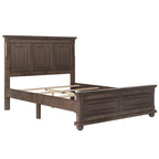 Wood Bed Frame with Headboard & Footboard | Brown / White / Stone Gray | Twin / Full / Queen