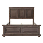 Wood Bed Frame with Headboard & Footboard | Brown / White / Stone Gray | Twin / Full / Queen