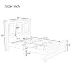 Wood Bed Frame with Headboard & Footboard | Brown / White / Stone Gray | Twin / Full / Queen