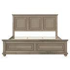 Wood Bed Frame with Headboard & Footboard | Brown / White / Stone Gray | Twin / Full / Queen