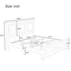 Wood Bed Frame with Headboard & Footboard | Brown / White / Stone Gray | Twin / Full / Queen