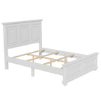 Wood Bed Frame with Headboard & Footboard | Brown / White / Stone Gray | Twin / Full / Queen