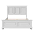 Wood Bed Frame with Headboard & Footboard | Brown / White / Stone Gray | Twin / Full / Queen