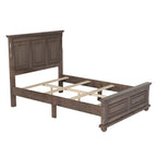 Wood Bed Frame with Headboard & Footboard | Brown / White / Stone Gray | Twin / Full / Queen