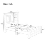 Wood Bed Frame with Headboard & Footboard | Brown / White / Stone Gray | Twin / Full / Queen