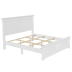Wood Bed Frame with Headboard & Footboard | Brown / White / Stone Gray | Twin / Full / Queen